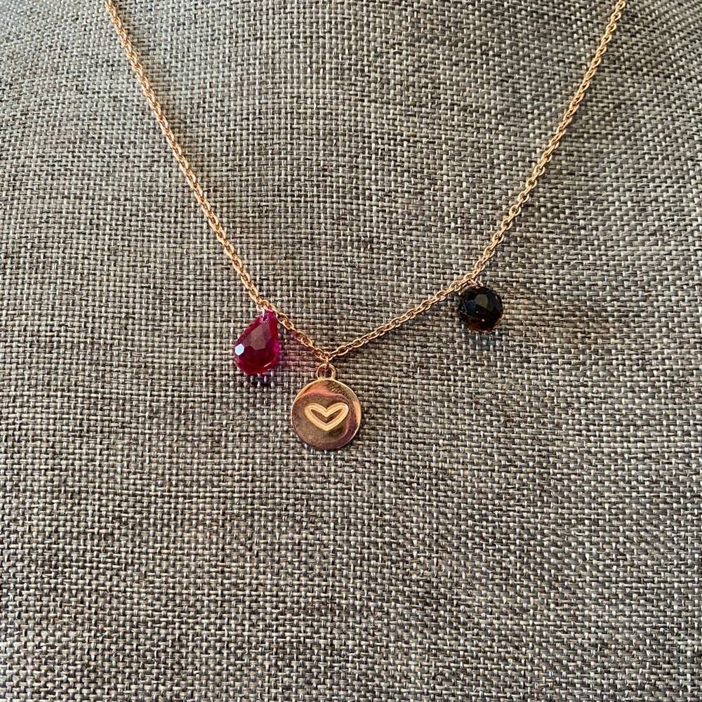 Rose gold plated heart necklace